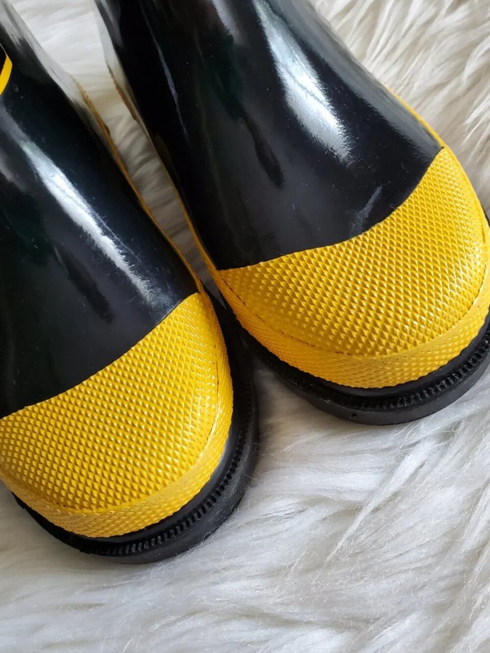 Western Chief Kids Black/Yellow Firefighter Waterproof Rain Boots SZ 8